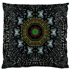 Leaf Earth And Heart Butterflies In The Universe Large Flano Cushion Case (two Sides) by pepitasart