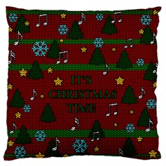Ugly Christmas Sweater Large Flano Cushion Case (one Side) by Valentinaart
