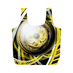 Incredible Eye Of A Yellow Construction Robot Full Print Recycle Bags (m)  by jayaprime
