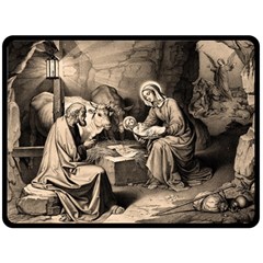 The Birth Of Christ Double Sided Fleece Blanket (large)  by Valentinaart