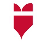Heart Love Flag Denmark Red Cross Memory Card Reader Front
