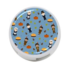 Pilgrims And Indians Pattern - Thanksgiving 4-port Usb Hub (two Sides)  by Valentinaart