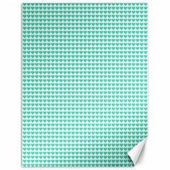 Tiffany Aqua Blue Candy Hearts On White Canvas 12  X 16   by PodArtist