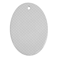 Bright White Stitched And Quilted Pattern Oval Ornament (two Sides) by PodArtist