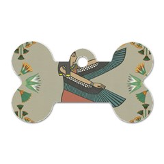 Egyptian Woman Wings Design Dog Tag Bone (one Side) by Celenk
