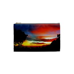 Sunset Mountain Indonesia Adventure Cosmetic Bag (small)  by Celenk