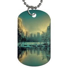 Yosemite Park Landscape Sunrise Dog Tag (two Sides) by Celenk