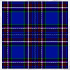 Bright Blue Plaid Canvas 16  X 16   by allthingseveryone