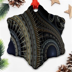 Fractal Spikes Gears Abstract Snowflake Ornament (two Sides) by Celenk