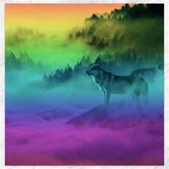 Yellowstone Wolfs Sunset Canvas 16  X 16   by PodArtist