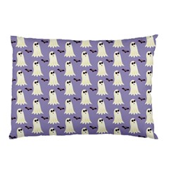 Bat And Ghost Halloween Lilac Paper Pattern Pillow Case by Celenk