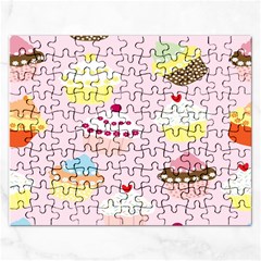 Cupcakes Wallpaper Paper Background Rectangular Jigsaw Puzzl by Celenk
