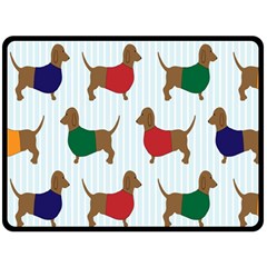 Dachshund Dog Cartoon Art Double Sided Fleece Blanket (large)  by Celenk