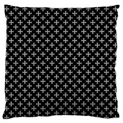 White Cross Large Flano Cushion Case (two Sides) by jumpercat