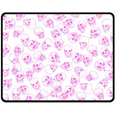 A Lot Of Skulls Pink Fleece Blanket (medium)  by jumpercat