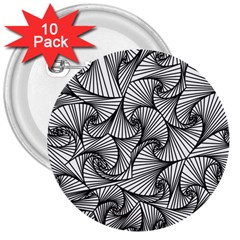 Fractal Sketch Light 3  Buttons (10 Pack)  by jumpercat