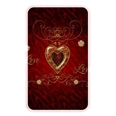 Wonderful Hearts With Floral Elemetns, Gold, Red Memory Card Reader by FantasyWorld7
