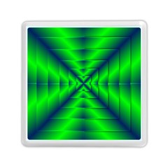 Shiny Lime Navy Sheen Radiate 3d Memory Card Reader (square)  by Celenk