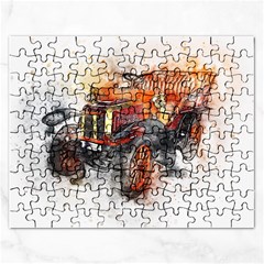 Car Old Car Art Abstract Rectangular Jigsaw Puzzl by Celenk