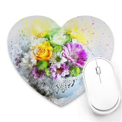 Flowers Vase Art Abstract Nature Heart Mousepads by Celenk