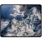 Mountain Snow Winter Landscape Double Sided Fleece Blanket (Medium)  58.8 x47.4  Blanket Front