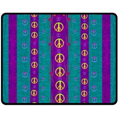 Peace Be With Us This Wonderful Year In True Love Fleece Blanket (medium)  by pepitasart