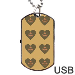 Cupcake Pumpkin Orange Grey Dog Tag Usb Flash (two Sides)