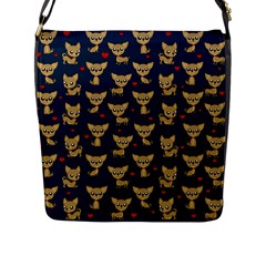 Chihuahua Pattern Flap Messenger Bag (l)  by Valentinaart