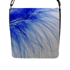 Feather Blue Colored Flap Messenger Bag (l)  by Nexatart