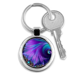 Abstract Fractal Fractal Structures Key Chains (round)  by Nexatart