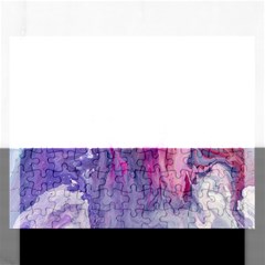 Marbled,ultraviolet,violet,purple,pink,blue,white,stone,marble,modern,trendy,beautiful Rectangular Jigsaw Puzzl by NouveauDesign