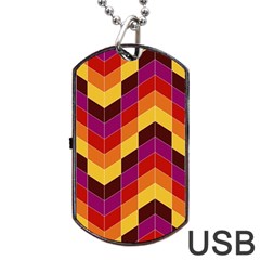 Geometric Pattern Triangle Dog Tag Usb Flash (two Sides) by Nexatart