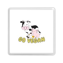 Friends Not Food - Cute Cow, Pig And Chicken Memory Card Reader (square)  by Valentinaart