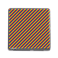 Gay Pride Flag Candy Cane Diagonal Stripe Memory Card Reader (square) by PodArtist