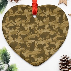 Operation Desert Cat Camouflage Catmouflage Heart Ornament (two Sides) by PodArtist