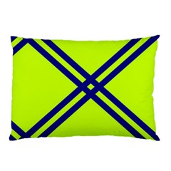 Stripes Angular Diagonal Lime Green Pillow Case (two Sides) by Nexatart