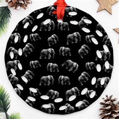 Elephant Pattern Round Filigree Ornament (two Sides) by Valentinaart