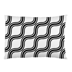 Diagonal Pattern Background Black And White Pillow Case by Sapixe