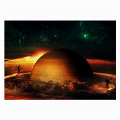 Saturn Rings Fantasy Art Digital Large Glasses Cloth (2-side) by Sapixe
