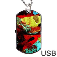 Yellow Dolphins   Blue Lagoon 4 Dog Tag Usb Flash (one Side)