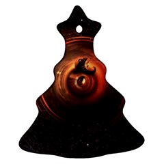 Steampunk Airship Sailing The Stars Of Deep Space Christmas Tree Ornament (two Sides) by jayaprime