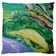 Yellow Boat And Coral Tree Large Cushion Case (two Sides) by bestdesignintheworld