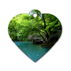Backgrounds List Of Lake Background Beautiful Waterfalls Nature Dog Tag Heart (one Side) by Modern2018