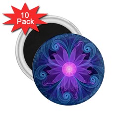 Blown Glass Flower Of An Electricblue Fractal Iris 2 25  Magnets (10 Pack)  by jayaprime
