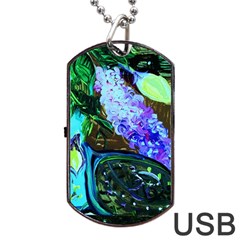 Lilac And Lillies 1 Dog Tag Usb Flash (two Sides) by bestdesignintheworld