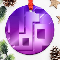 Purple Figures Rectangles Geometry Squares Ornament (round) by Sapixe
