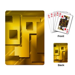 Yellow Gold Figures Rectangles Squares Mirror Playing Card by Sapixe