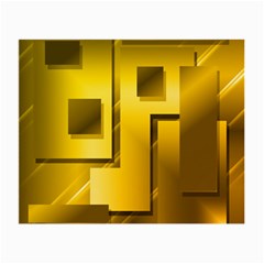 Yellow Gold Figures Rectangles Squares Mirror Small Glasses Cloth (2-side) by Sapixe