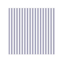 Mattress Ticking Wide Striped Pattern In Usa Flag Blue And White Small Satin Scarf (square)
