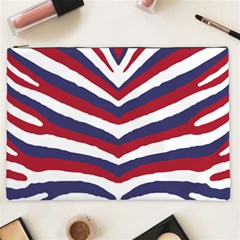 Us United States Red White And Blue American Zebra Strip Cosmetic Bag (xxl)  by PodArtist